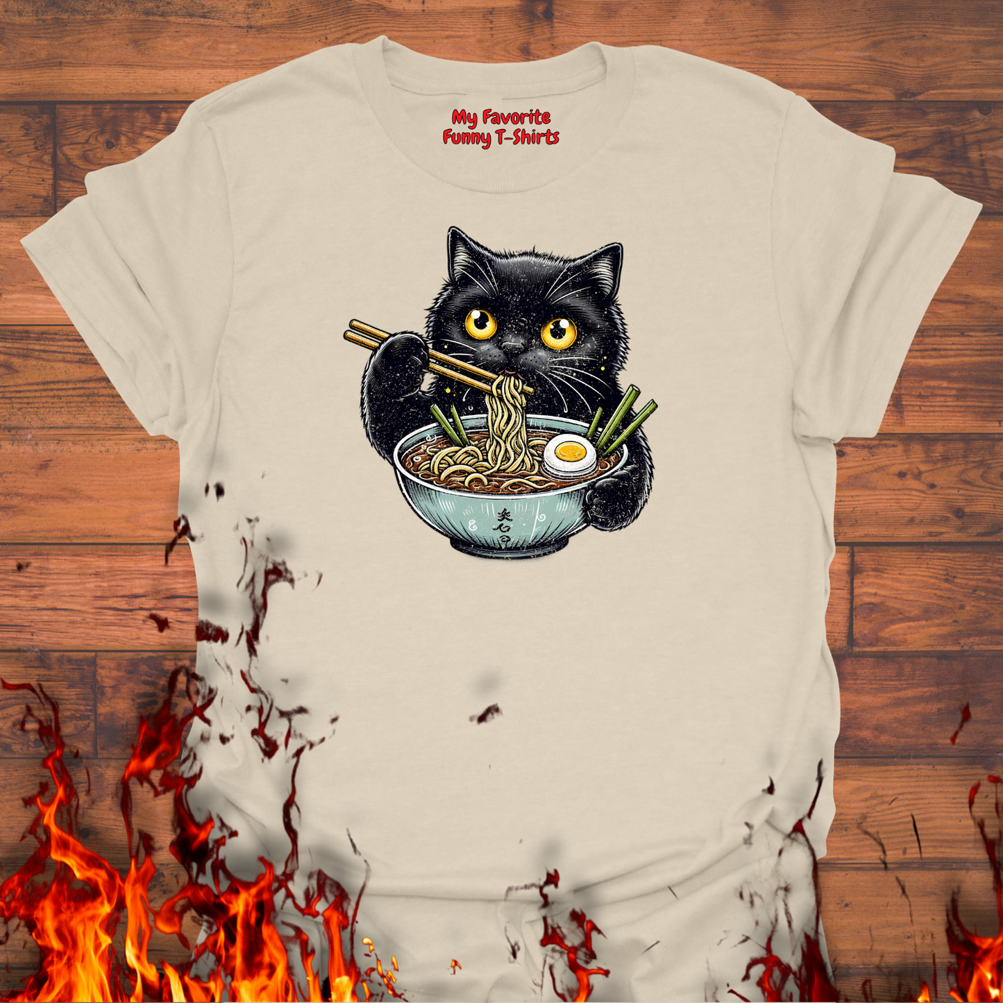 Cat Eating Ramen