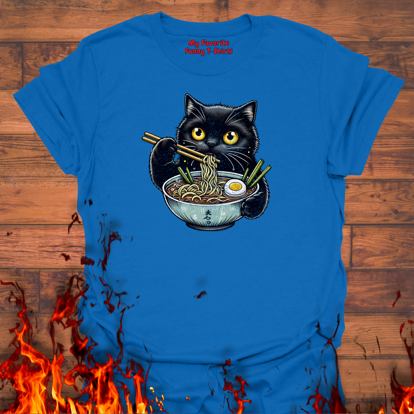Cat Eating Ramen