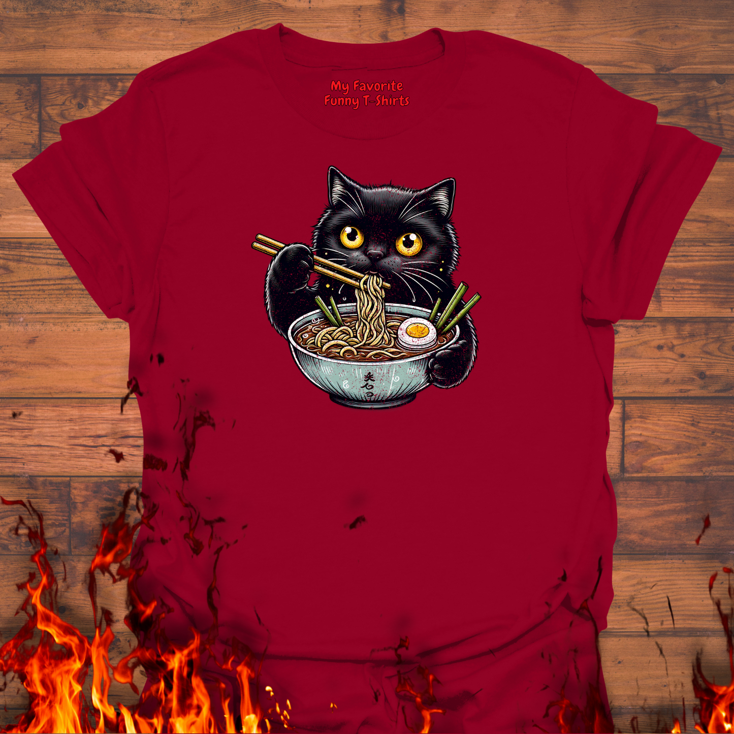 Cat Eating Ramen