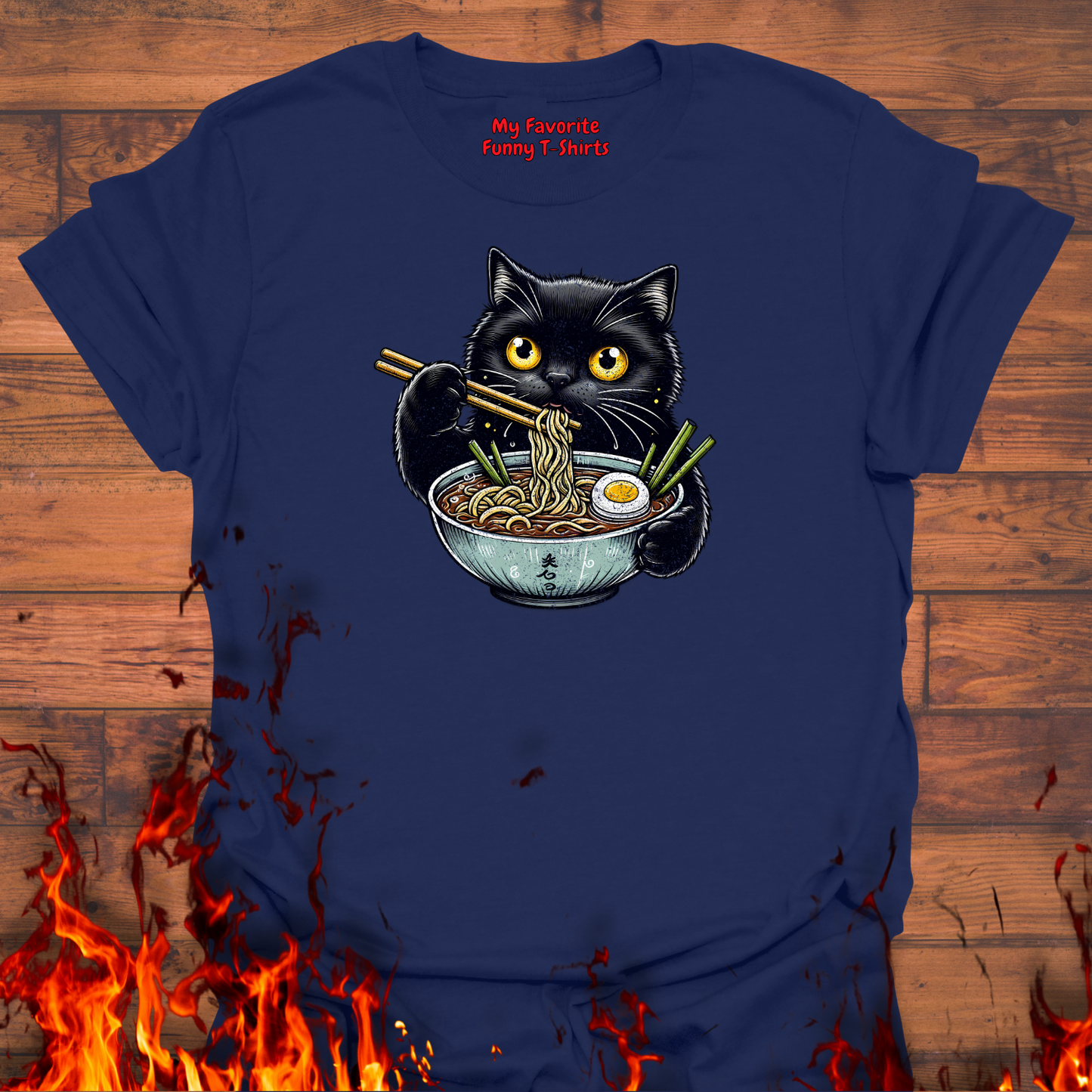 Cat Eating Ramen