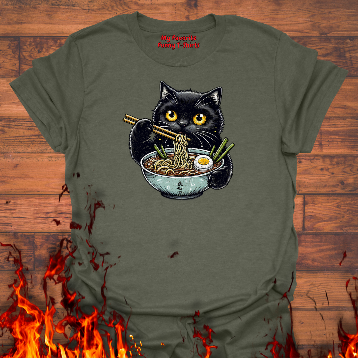 Cat Eating Ramen