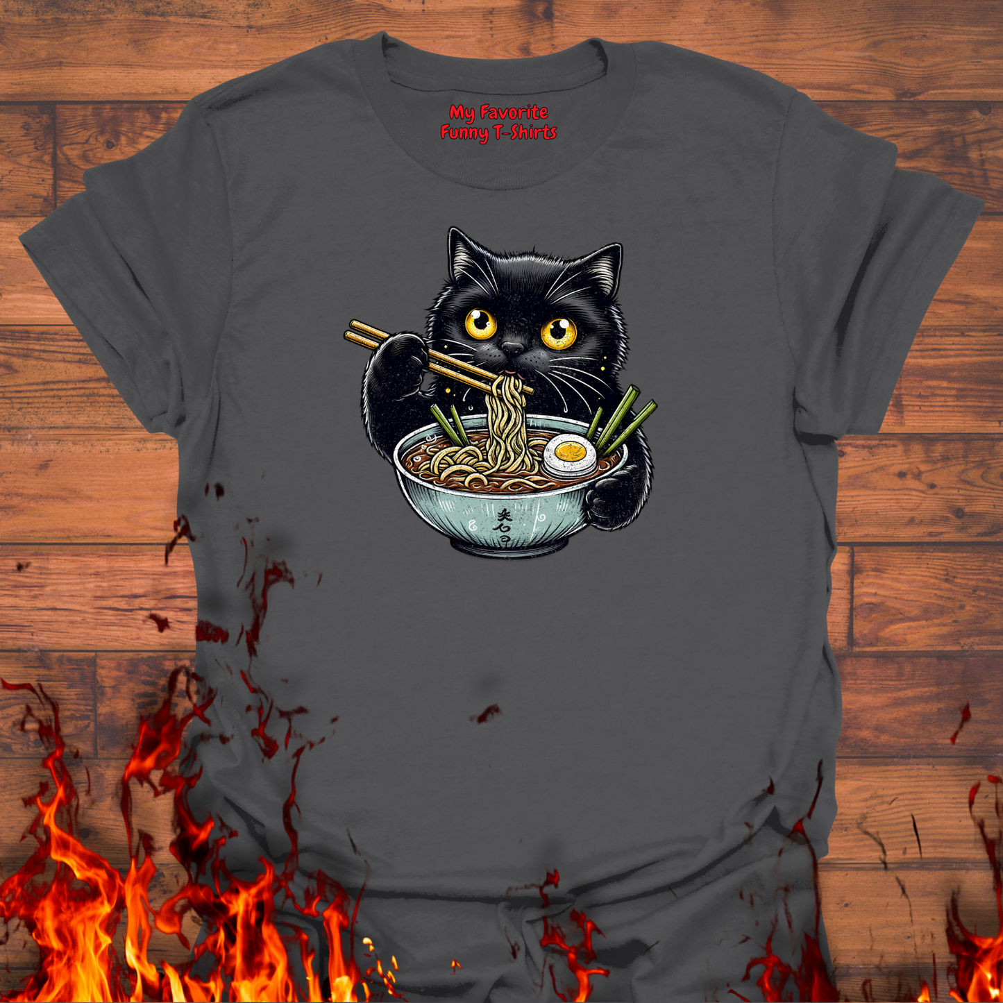 Cat Eating Ramen