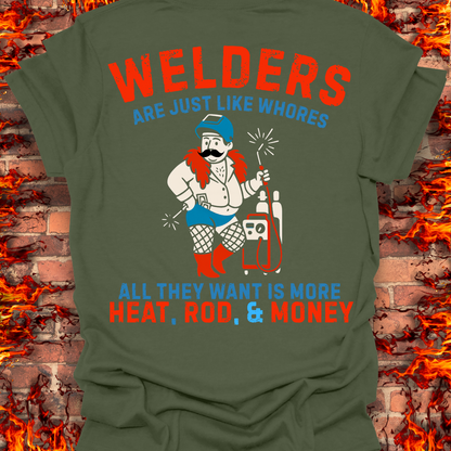 Welders Are Just Like Whores (Back of Shirt Design)