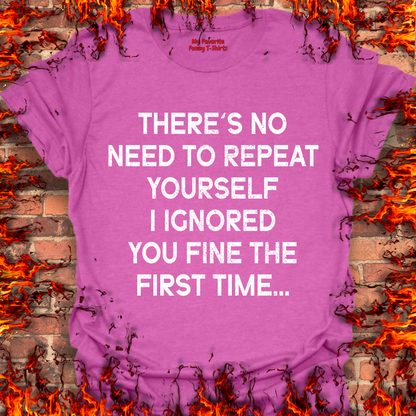 No Need To Repeat Yourself