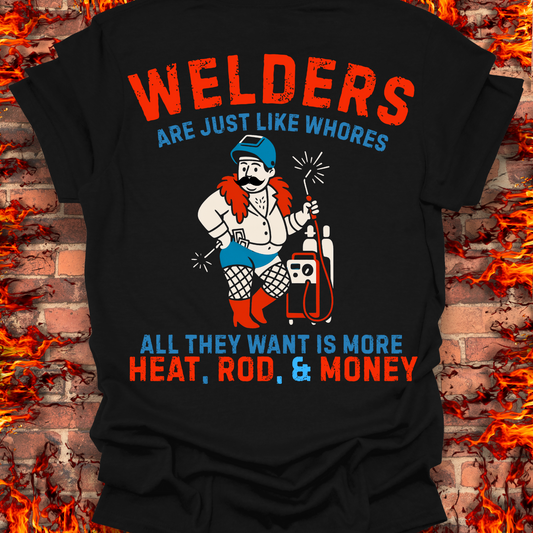 Welders Are Just Like Whores (Back of Shirt Design)